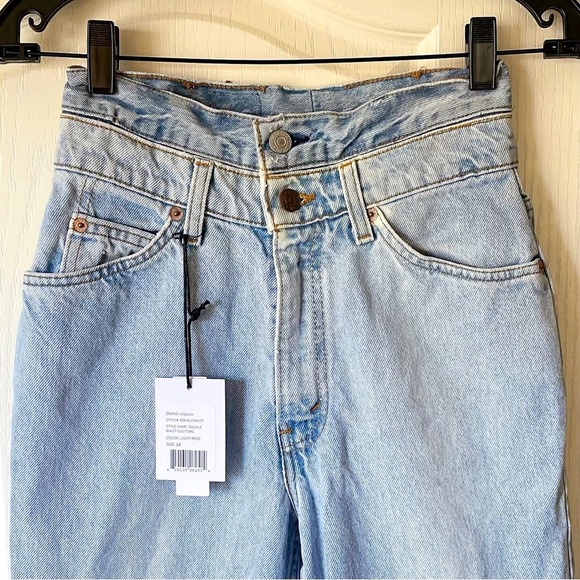 Aligrace Double Waisted Customs Jeans High Rise 90s Light Medium Wash 24 NWT - Picture 5 of 8